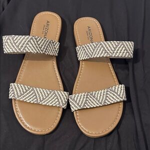 Arizona Jean Co. Woven Double Strap Slide Sandals – Size 8.5